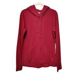 American Giant Women's Sz S Red Pullover Hoodie Cotton Modal Blend Sweatshirt